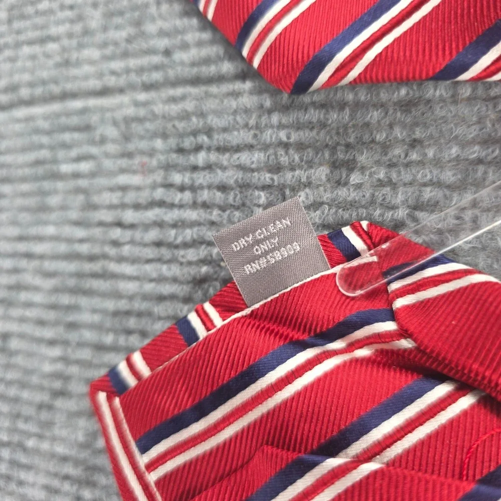 Daniel Cremieux Signature Collection Limited Edition Red Navy Striped Silk Tie
